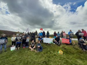 Participants at the Reclaim Our Moors protest against grouse shooting