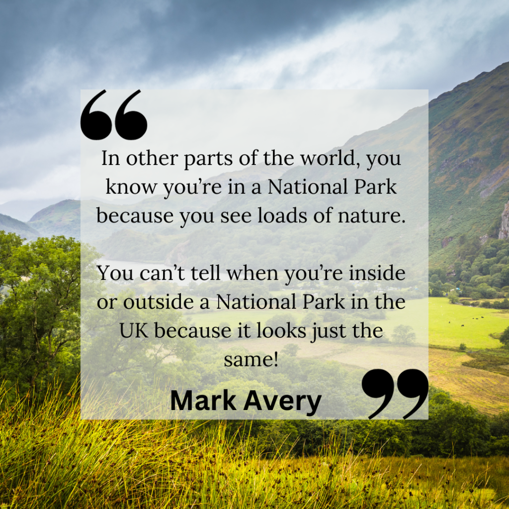 Mark Avery quote on National Parks