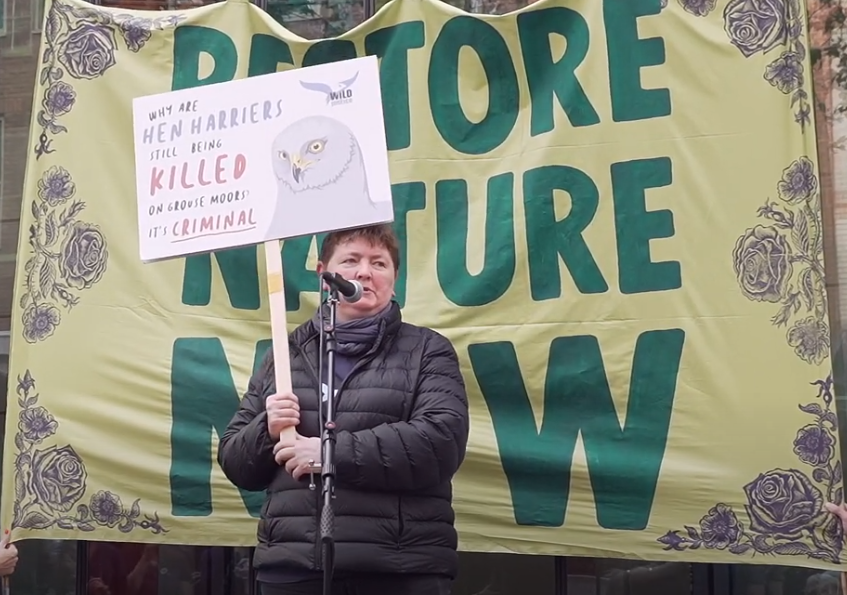 Dr Ruth Tingay speaking at the Restore Nature Now rally