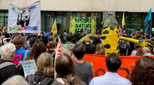 Conservationists gathered outside DEFRA offices to call for government action to protect and restore nature in the UK