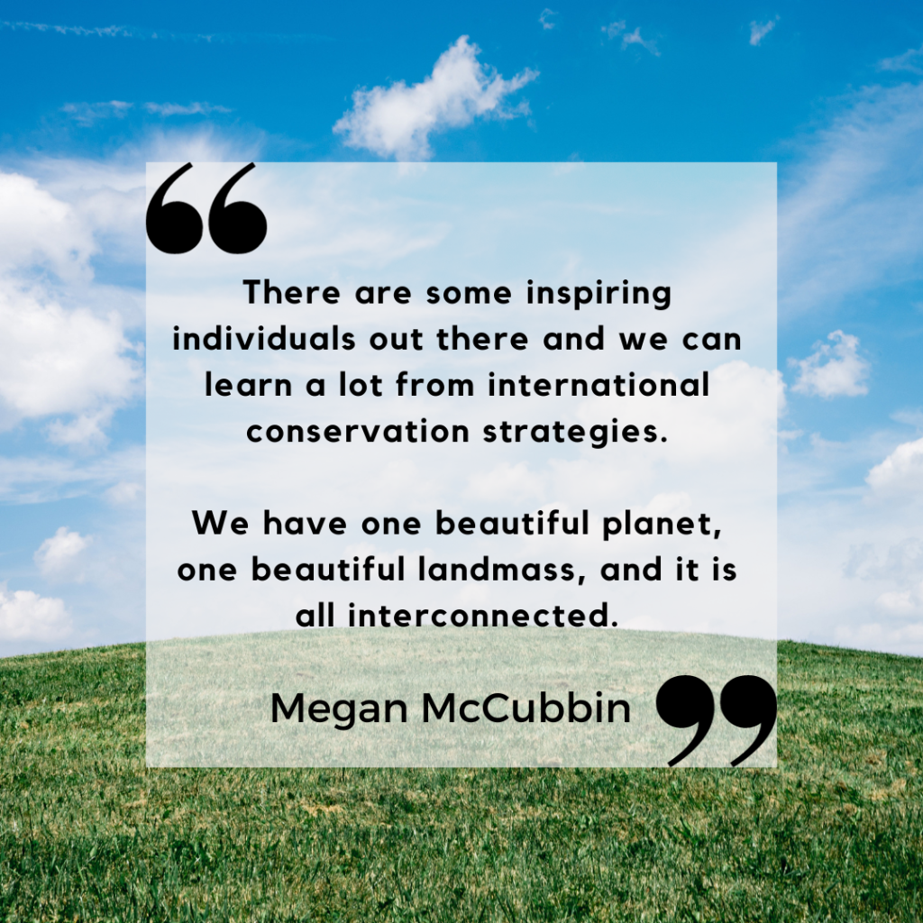 Megan McCubbin talking about one beautiful planet