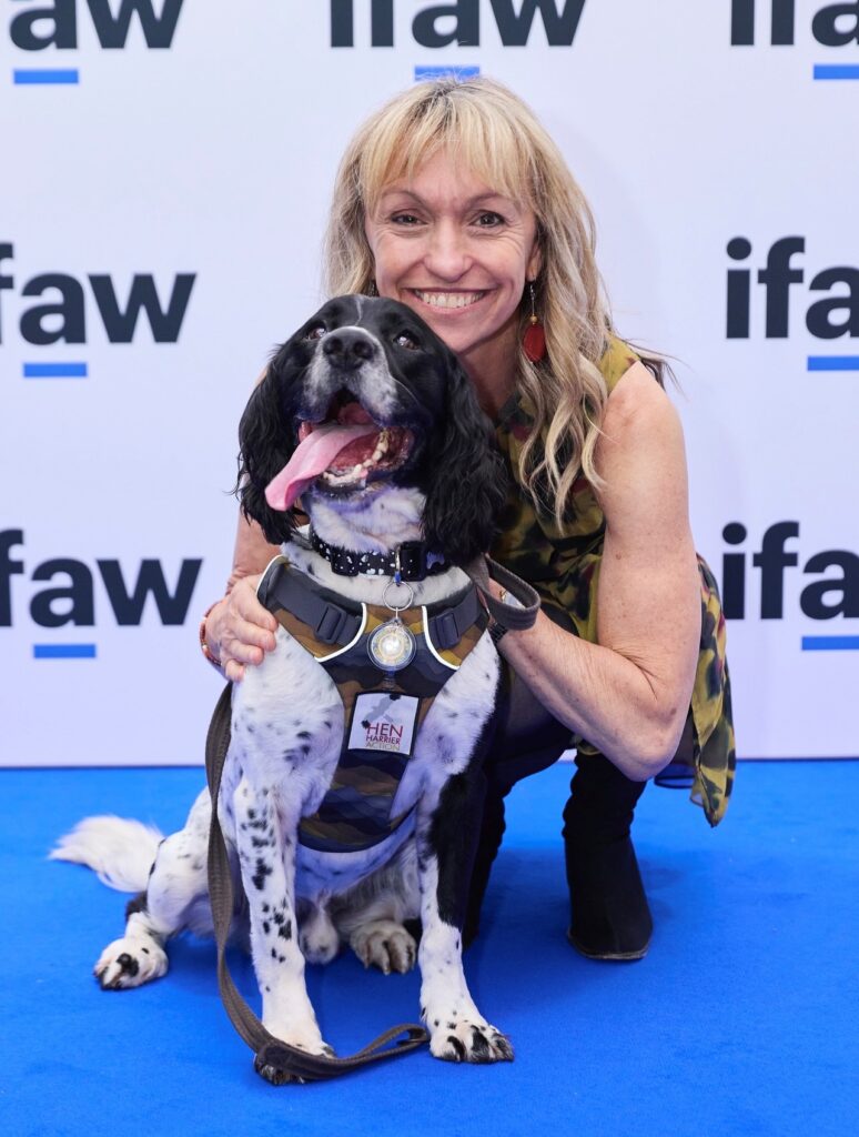 Wildlife Crime Detection Dog Henry with Michaela Strachan at IFAW Awards