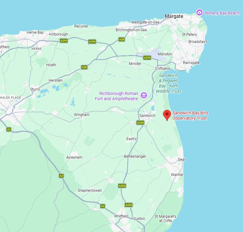 Map of Sandwich Bay Location in Kent